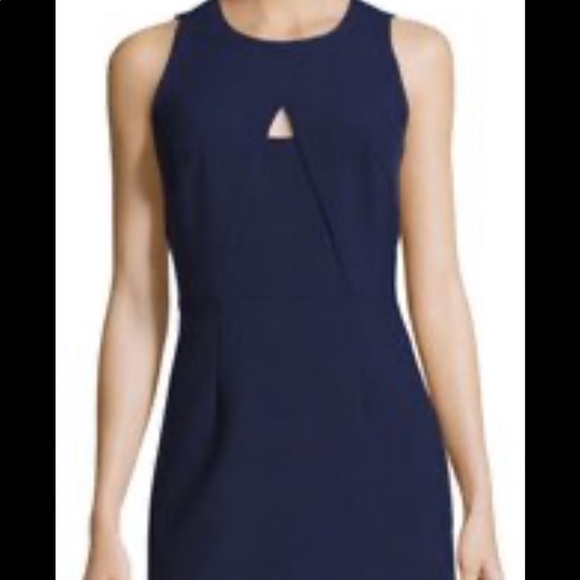 Milly Navy Blue Peephole Sleeveless Sheath Dress - Picture 4 of 11
